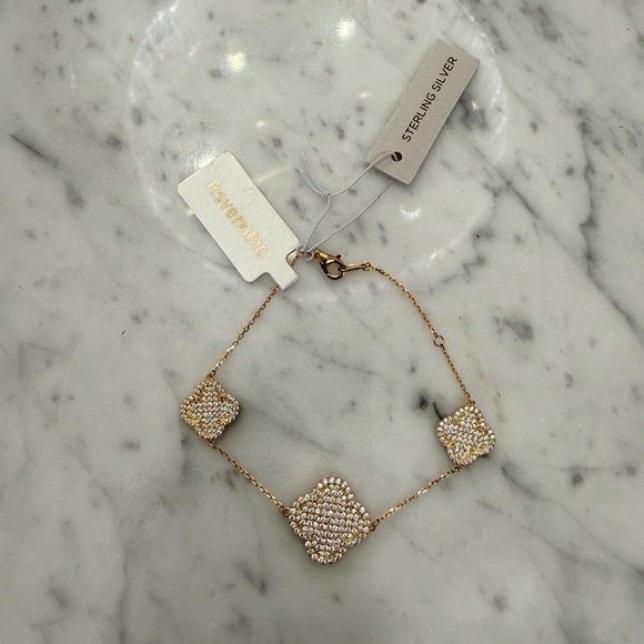 Rachel Zoe Jewelry - NWT Rachel Zoe 18K Gold Plated Rhinestone and Sterling Silver 925 Bracelet